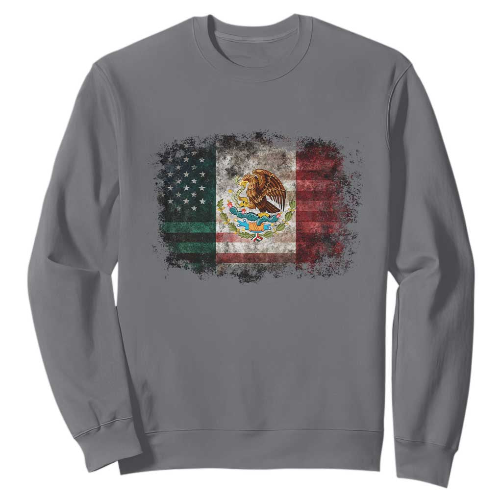 Vintage Mexican Flag Sweatshirt Eagle Mexico Heritage Mexican Roots TS10 Charcoal Print Your Wear