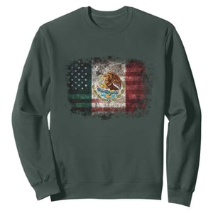 Vintage Mexican Flag Sweatshirt Eagle Mexico Heritage Mexican Roots TS10 Dark Forest Green Print Your Wear