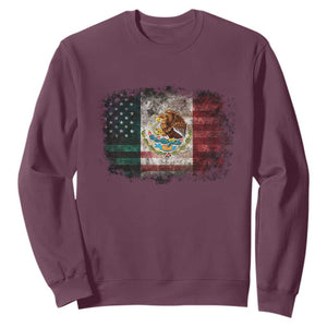 Vintage Mexican Flag Sweatshirt Eagle Mexico Heritage Mexican Roots TS10 Maroon Print Your Wear