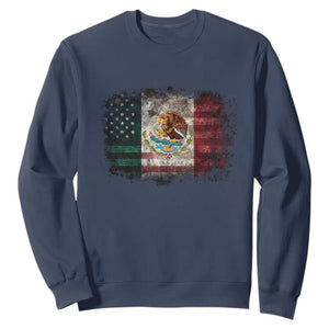 Vintage Mexican Flag Sweatshirt Eagle Mexico Heritage Mexican Roots TS10 Navy Print Your Wear
