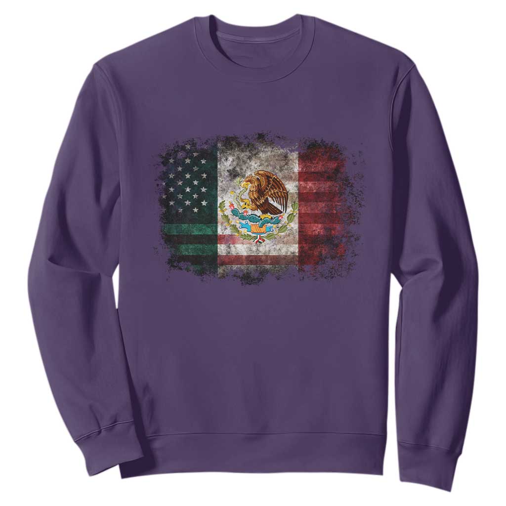Vintage Mexican Flag Sweatshirt Eagle Mexico Heritage Mexican Roots TS10 Purple Print Your Wear