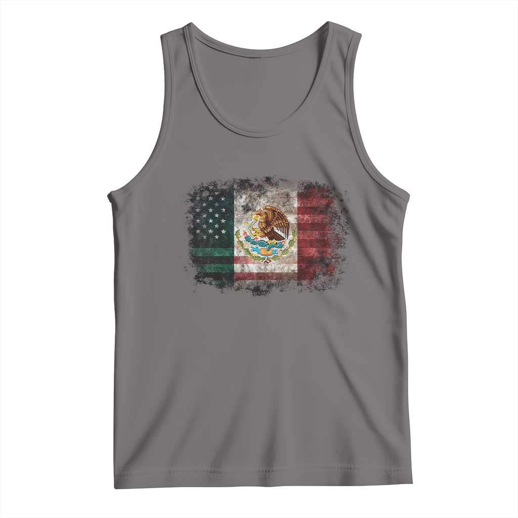 Vintage Mexican Flag Tank Top Eagle Mexico Heritage Mexican Roots TS10 Deep Heather Print Your Wear