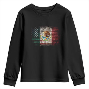 Vintage Mexican Flag Youth Sweatshirt Eagle Mexico Heritage Mexican Roots TS10 Black Print Your Wear