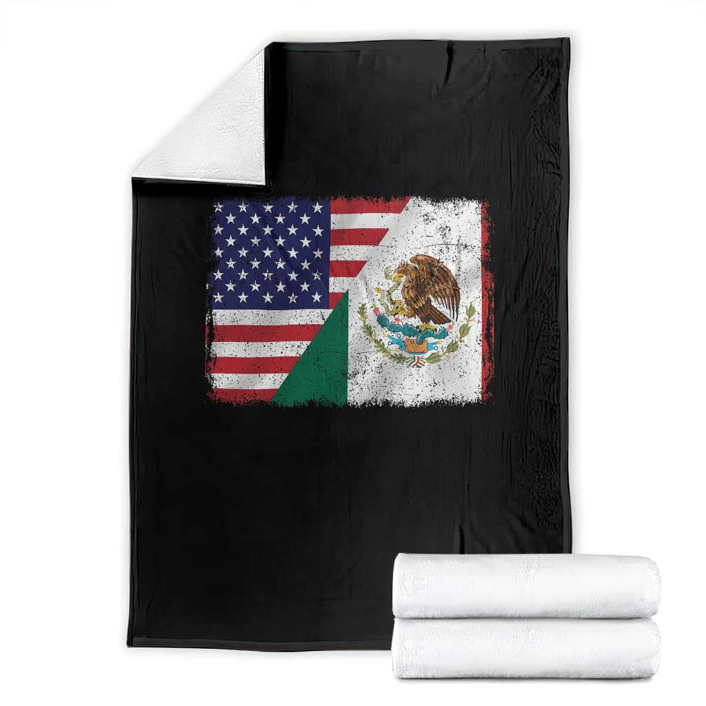 American Mexican Flag Throw Blanket Mexico Heritage Half Mexican Roots TS10 Black Print Your Wear