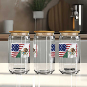 American Mexican Flag Glass Can Mexico Heritage Half Mexican Roots TS10 Print Your Wear
