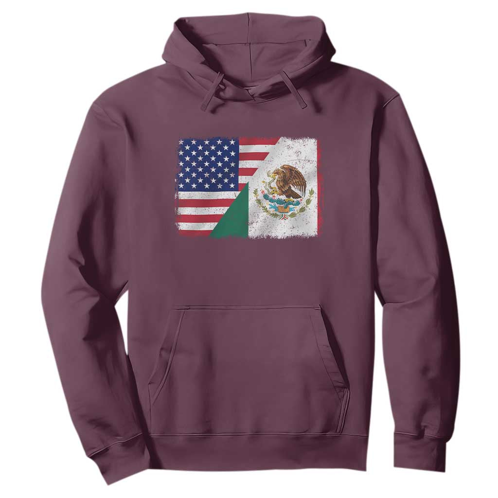 American Mexican Flag Hoodie Mexico Heritage Half Mexican Roots TS10 Maroon Print Your Wear