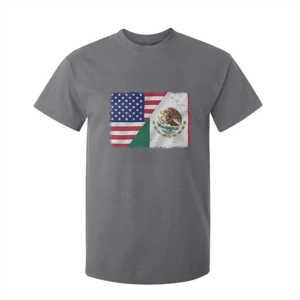 American Mexican Flag T Shirt For Kid Mexico Heritage Half Mexican Roots TS10 Charcoal Print Your Wear
