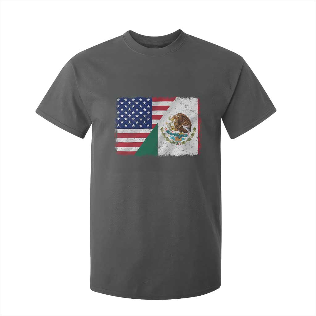 American Mexican Flag T Shirt For Kid Mexico Heritage Half Mexican Roots TS10 Dark Heather Print Your Wear