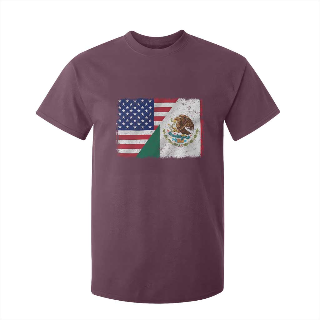 American Mexican Flag T Shirt For Kid Mexico Heritage Half Mexican Roots TS10 Maroon Print Your Wear