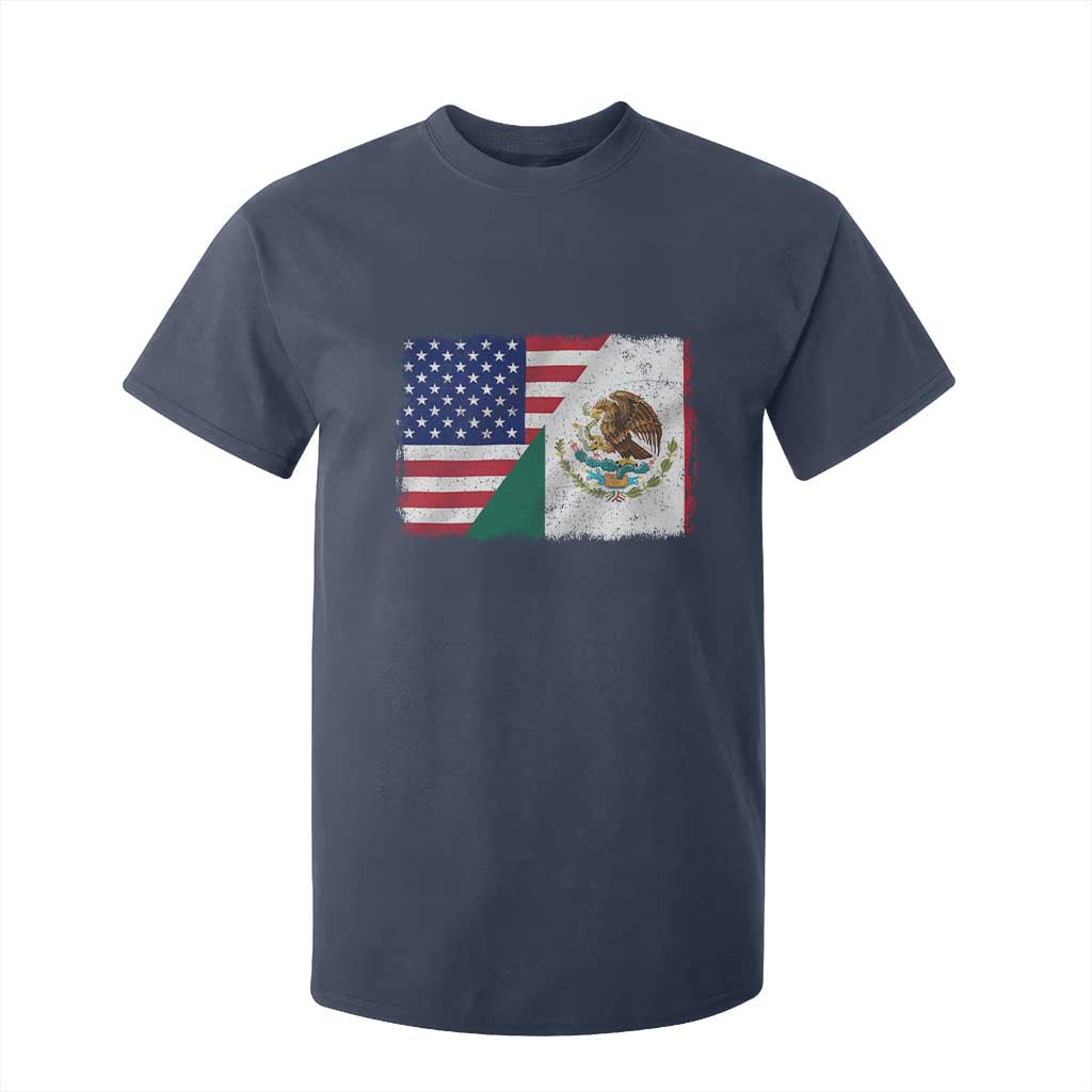 American Mexican Flag T Shirt For Kid Mexico Heritage Half Mexican Roots TS10 Navy Print Your Wear