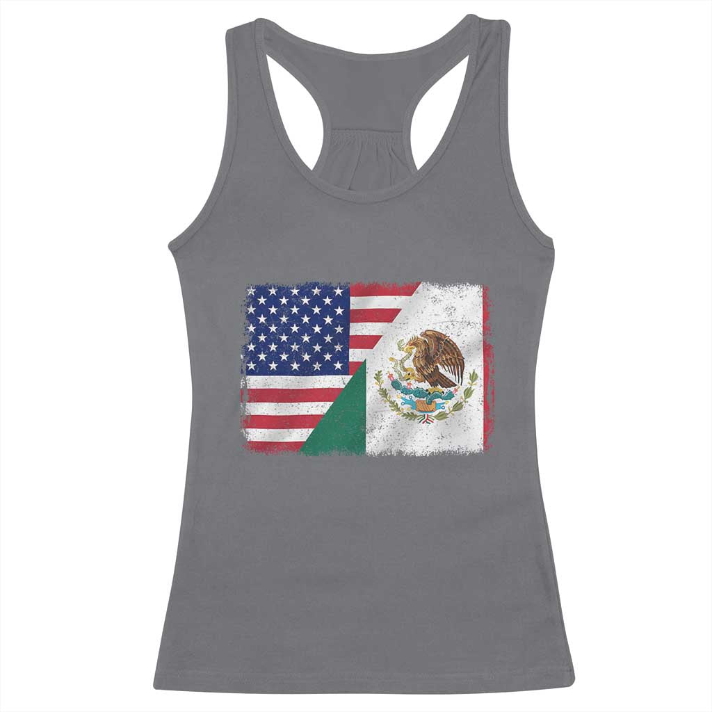 American Mexican Flag Racerback Tank Top Mexico Heritage Half Mexican Roots TS10 Charcoal Print Your Wear