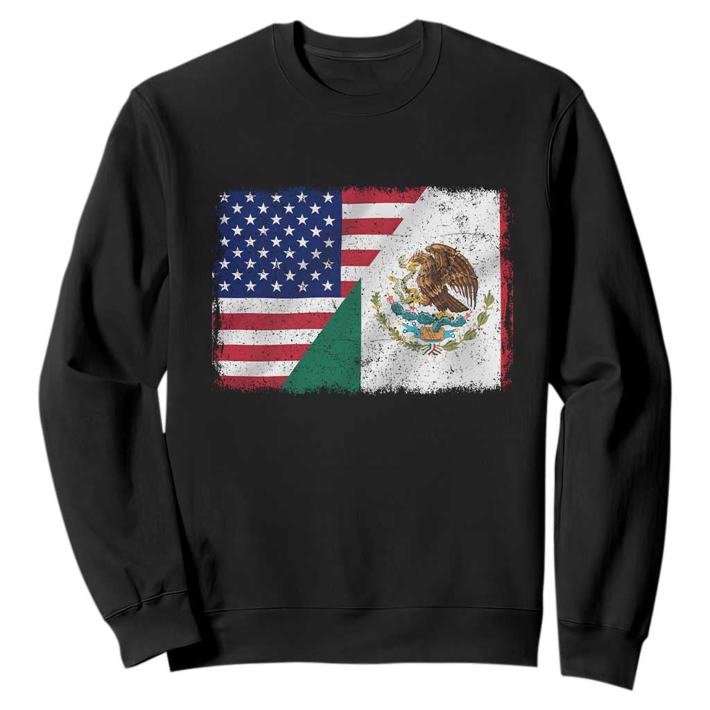 American Mexican Flag Sweatshirt Mexico Heritage Half Mexican Roots TS10 Black Print Your Wear