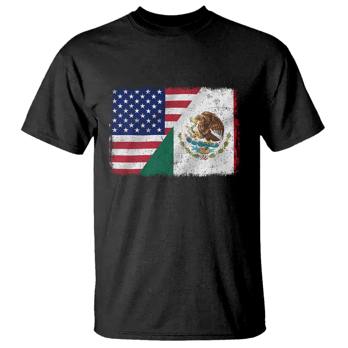 American Mexican Flag T Shirt Mexico Heritage Half Mexican Roots TS10 Black Print Your Wear