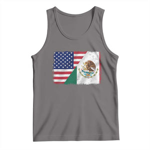 American Mexican Flag Tank Top Mexico Heritage Half Mexican Roots TS10 Deep Heather Print Your Wear