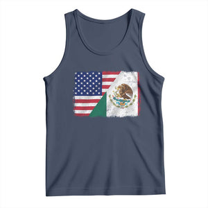 American Mexican Flag Tank Top Mexico Heritage Half Mexican Roots TS10 Navy Print Your Wear