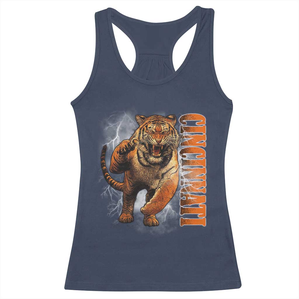 BFT Game Day Racerback Tank Top Bootleg Vintage TS10 Navy Print Your Wear