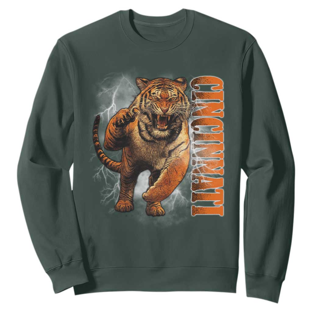 BFT Game Day Sweatshirt Bootleg Vintage TS10 Dark Forest Green Print Your Wear