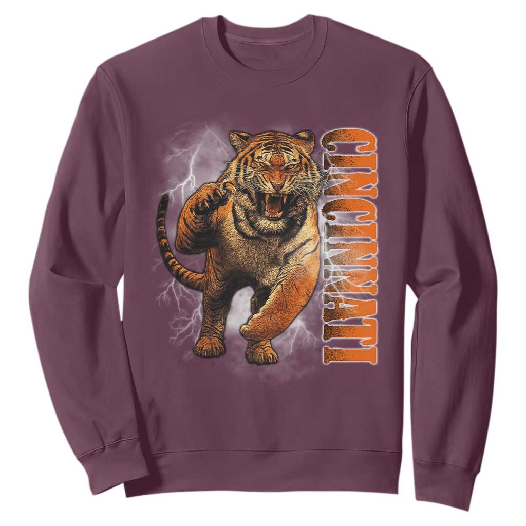 BFT Game Day Sweatshirt Bootleg Vintage TS10 Maroon Print Your Wear