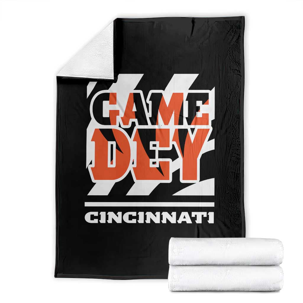 BFT Game Day Throw Blanket Retro Vintage Game Dey White Stripes TS10 Black Print Your Wear