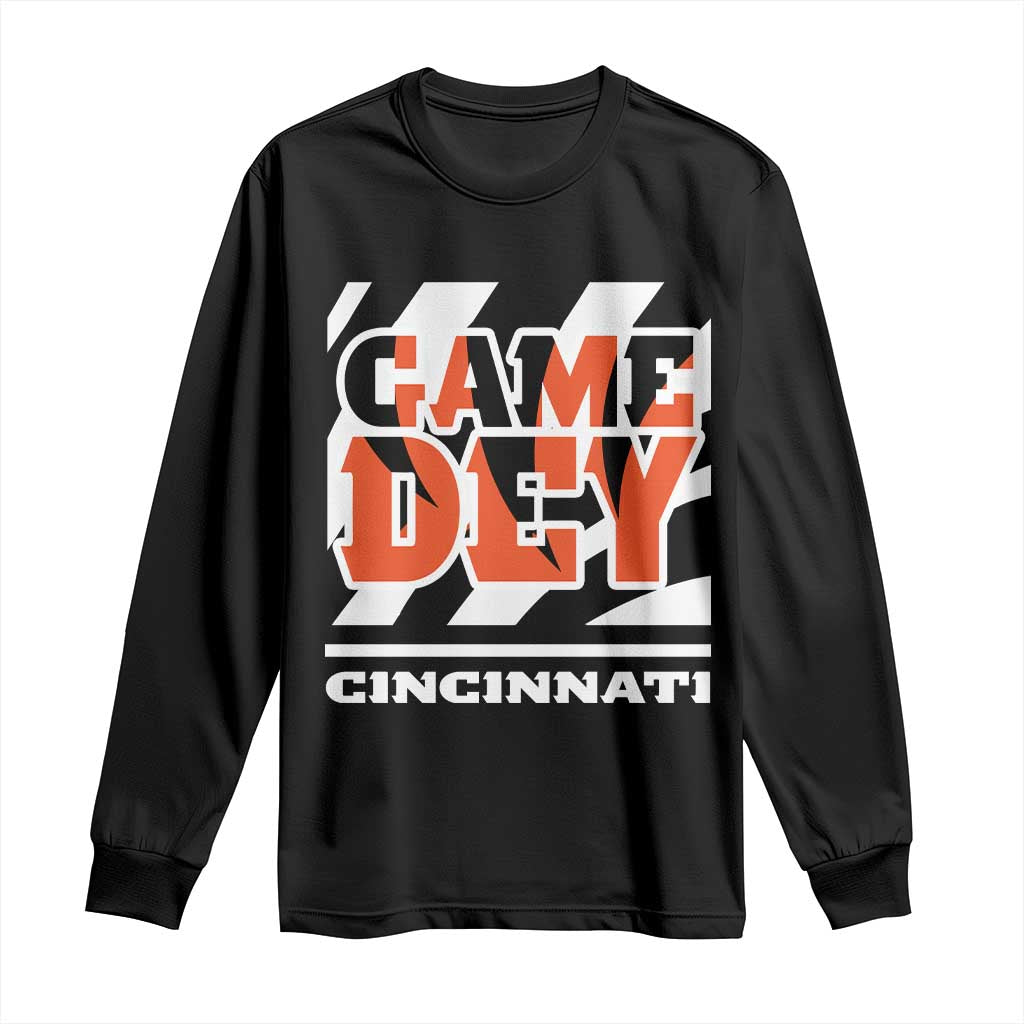 BFT Game Day Long Sleeve Shirt Retro Vintage Game Dey White Stripes TS10 Black Print Your Wear