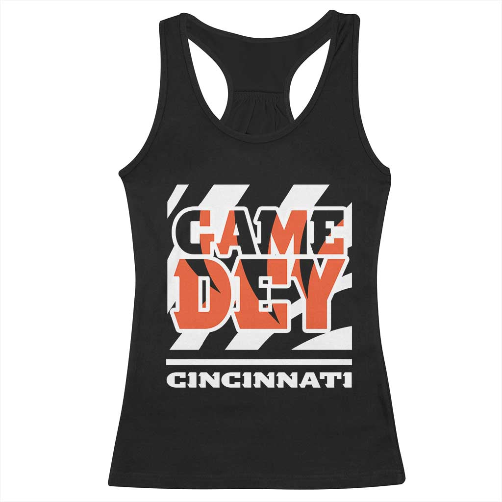 BFT Game Day Racerback Tank Top Retro Vintage Game Dey White Stripes TS10 Black Print Your Wear