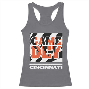 BFT Game Day Racerback Tank Top Retro Vintage Game Dey White Stripes TS10 Charcoal Print Your Wear
