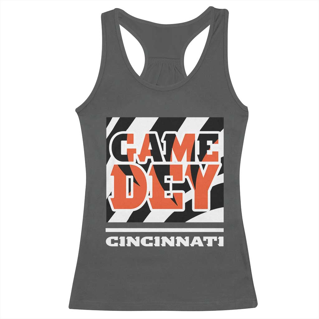 BFT Game Day Racerback Tank Top Retro Vintage Game Dey White Stripes TS10 Dark Heather Print Your Wear
