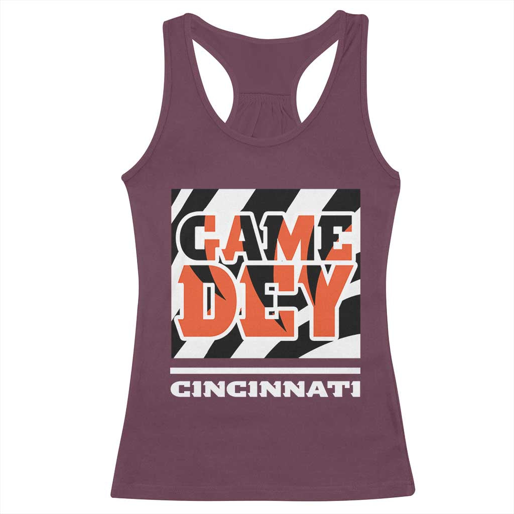 BFT Game Day Racerback Tank Top Retro Vintage Game Dey White Stripes TS10 Maroon Print Your Wear