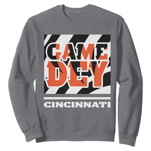 BFT Game Day Sweatshirt Retro Vintage Game Dey White Stripes TS10 Charcoal Print Your Wear