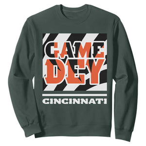 BFT Game Day Sweatshirt Retro Vintage Game Dey White Stripes TS10 Dark Forest Green Print Your Wear