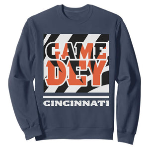 BFT Game Day Sweatshirt Retro Vintage Game Dey White Stripes TS10 Navy Print Your Wear