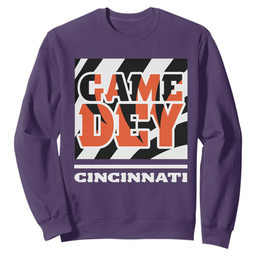 BFT Game Day Sweatshirt Retro Vintage Game Dey White Stripes TS10 Purple Print Your Wear