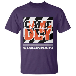 BFT Game Day T Shirt Retro Vintage Game Dey White Stripes TS10 Purple Print Your Wear