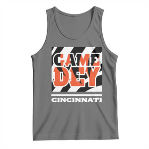 BFT Game Day Tank Top Retro Vintage Game Dey White Stripes TS10 Black Heather Print Your Wear