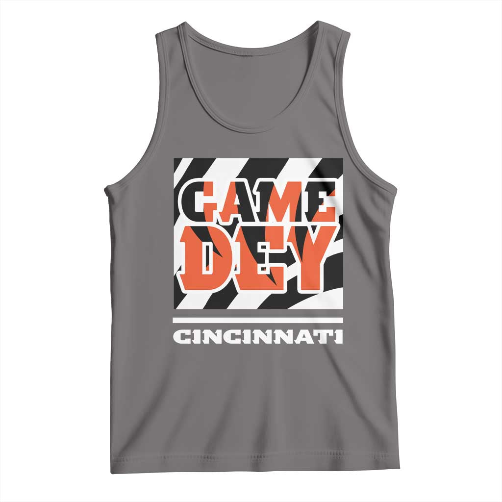 BFT Game Day Tank Top Retro Vintage Game Dey White Stripes TS10 Deep Heather Print Your Wear