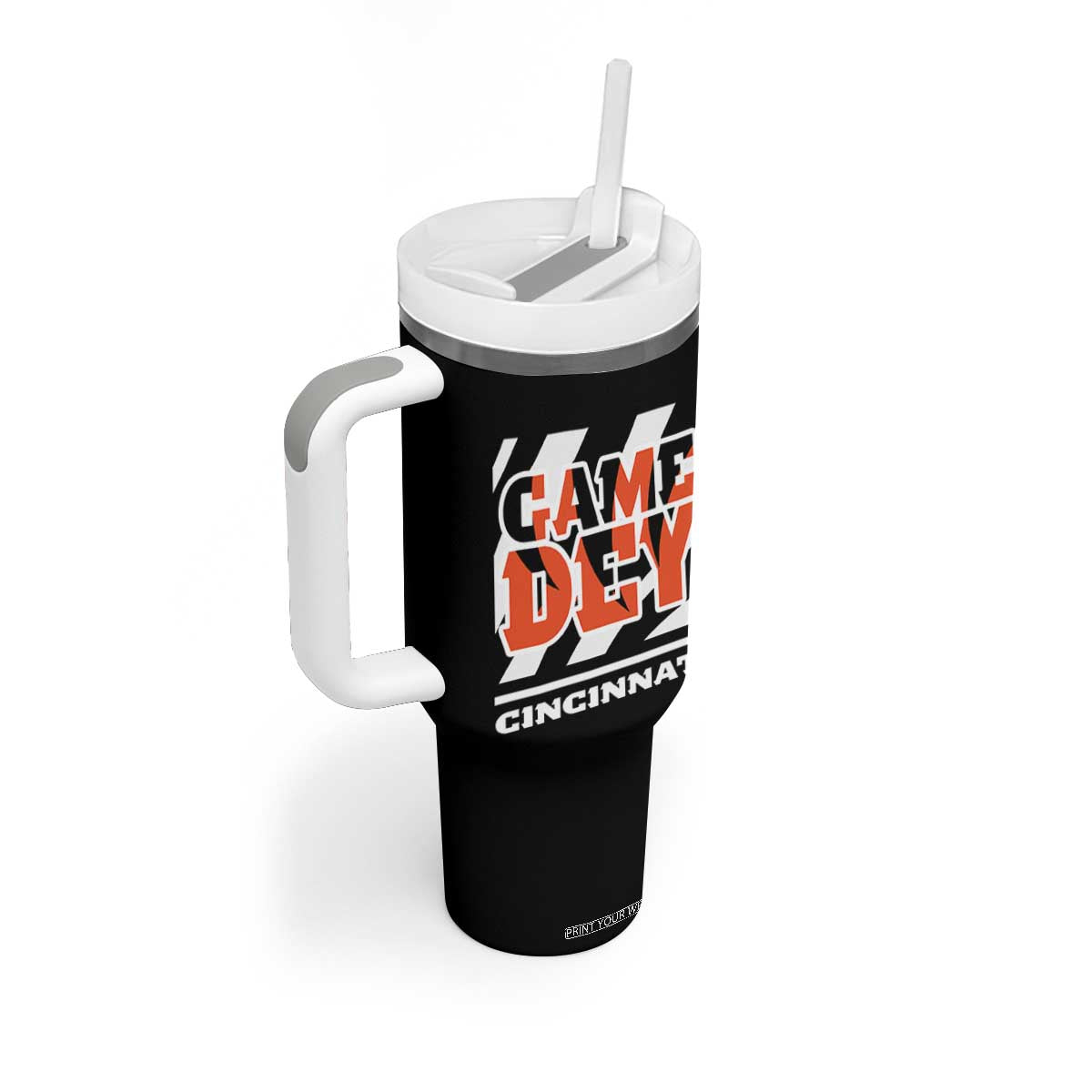 BFT Game Day Tumbler With Handle Retro Vintage Game Dey White Stripes TS10 Print Your Wear