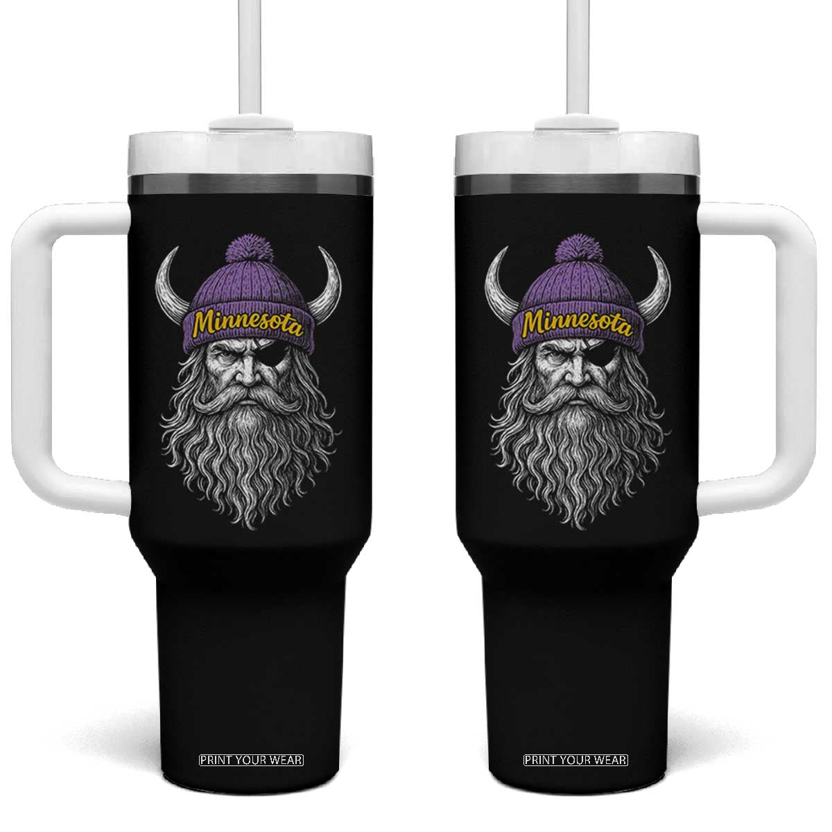 Vintage VF Tumbler With Handle Retro Football Sports Fan MFV TS10 One Size: 40 oz Black Print Your Wear