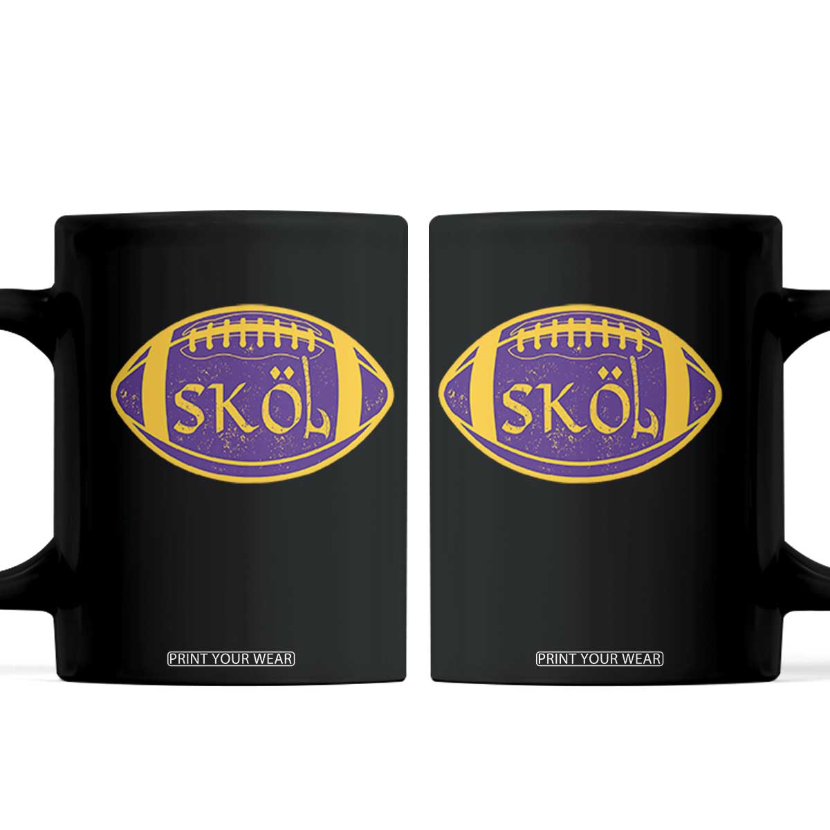 Skol Football Coffee Mug Retro Nordic Scandinavian Warrior Axe VF TS10 Black Print Your Wear
