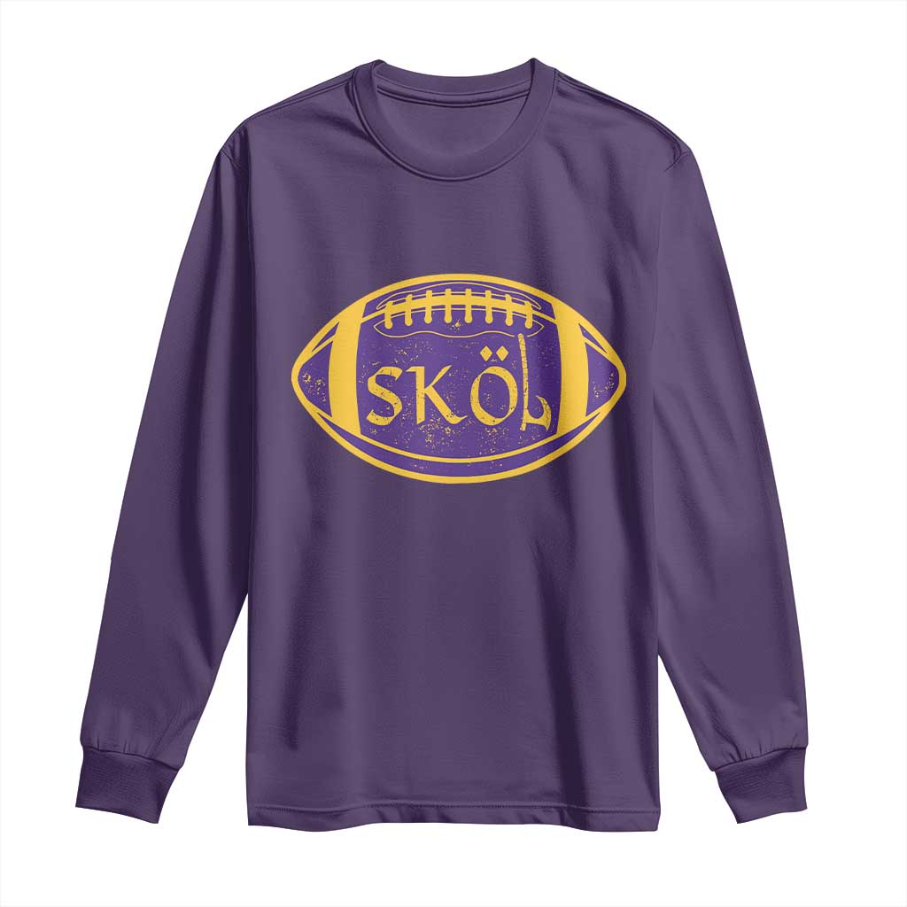 Skol Football Long Sleeve Shirt Retro Nordic Scandinavian Warrior Axe VF TS10 Purple Print Your Wear