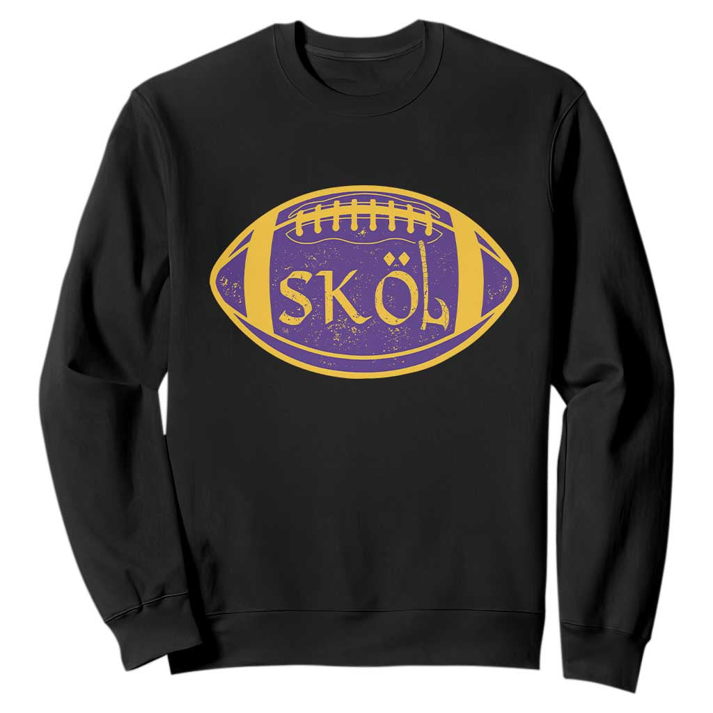 Skol Football Sweatshirt Retro Nordic Scandinavian Warrior Axe VF TS10 Black Print Your Wear