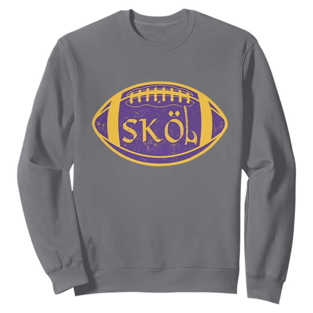 Skol Football Sweatshirt Retro Nordic Scandinavian Warrior Axe VF TS10 Charcoal Print Your Wear