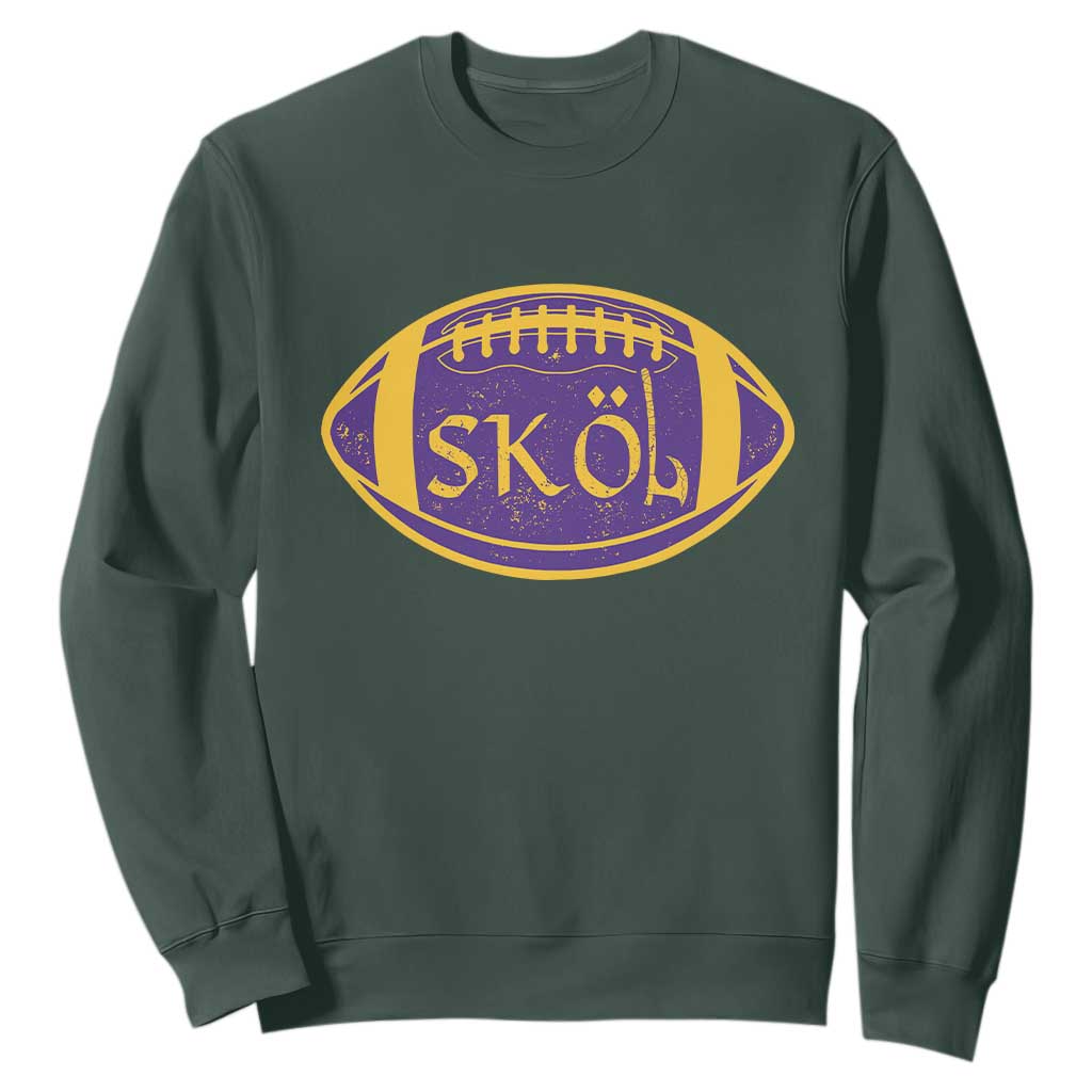 Skol Football Sweatshirt Retro Nordic Scandinavian Warrior Axe VF TS10 Dark Forest Green Print Your Wear