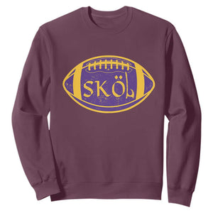 Skol Football Sweatshirt Retro Nordic Scandinavian Warrior Axe VF TS10 Maroon Print Your Wear