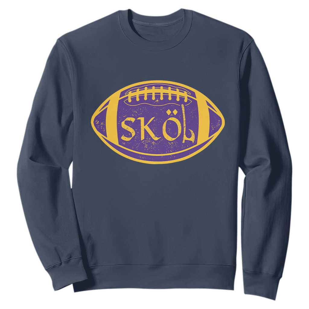 Skol Football Sweatshirt Retro Nordic Scandinavian Warrior Axe VF TS10 Navy Print Your Wear