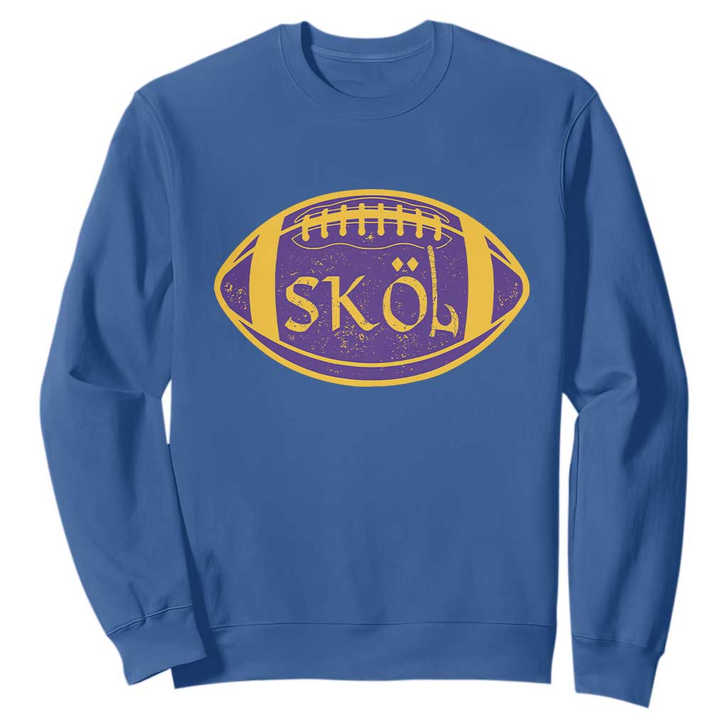 Skol Football Sweatshirt Retro Nordic Scandinavian Warrior Axe VF TS10 Royal Blue Print Your Wear