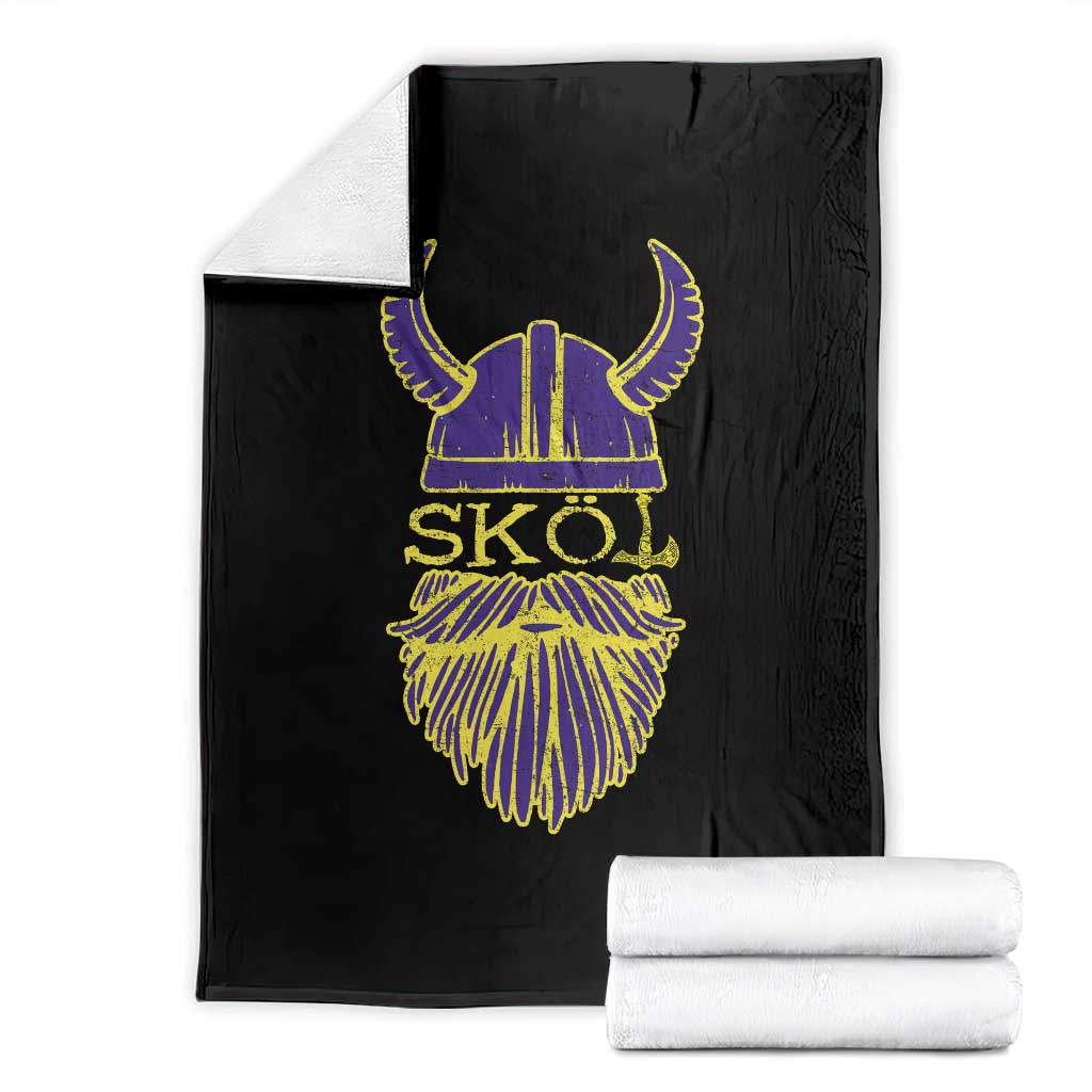 Skol Nordic Scandinavian Warrior Helmet Throw Blanket Retro Football Sports Fan MFV TS10 Black Print Your Wear