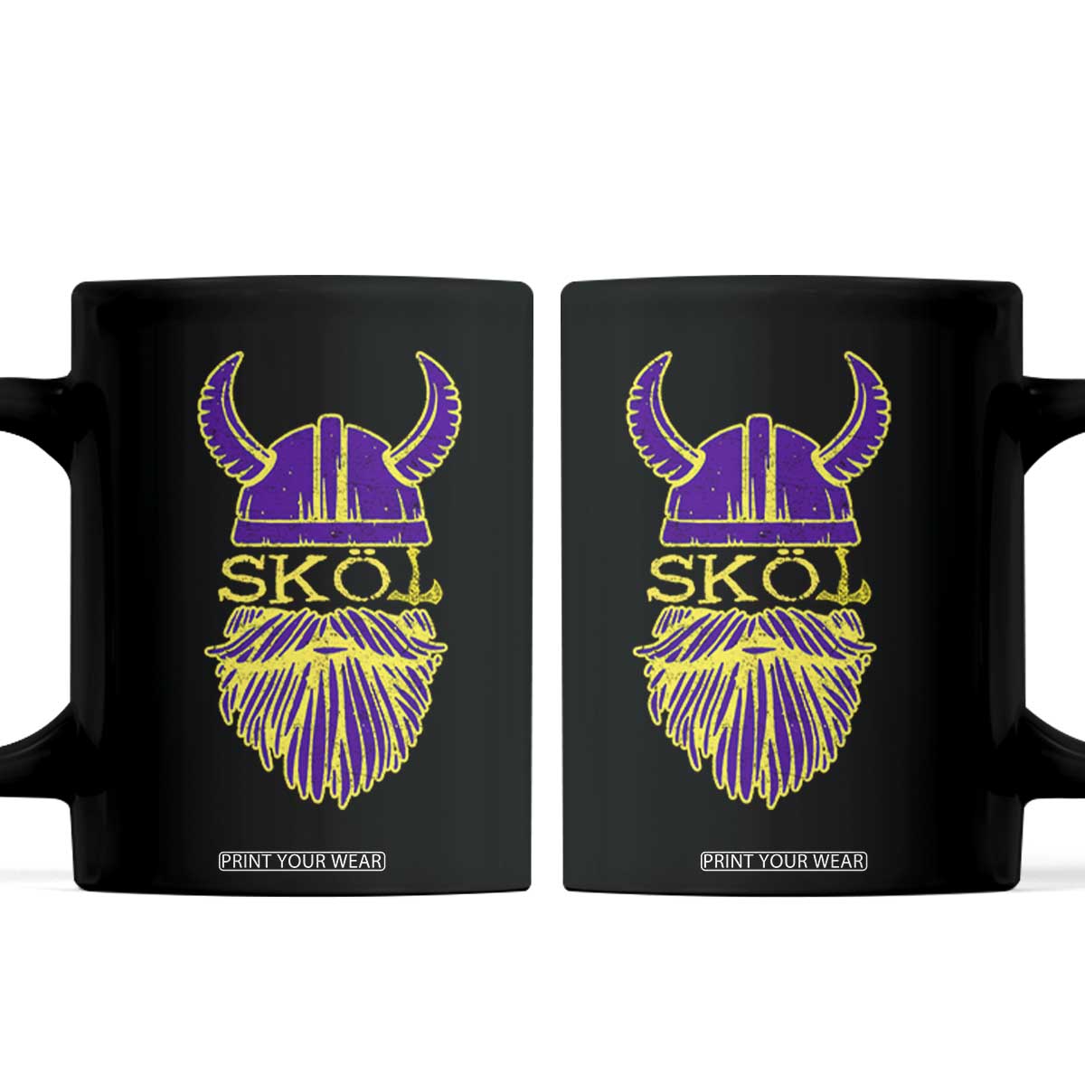 Skol Nordic Scandinavian Warrior Helmet Coffee Mug Retro Football Sports Fan MFV TS10 Black Print Your Wear