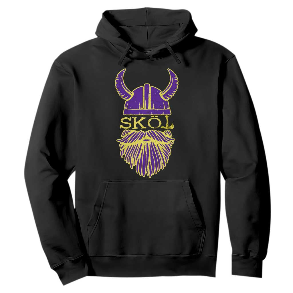 Skol Nordic Scandinavian Warrior Helmet Hoodie Retro Football Sports Fan MFV TS10 Black Print Your Wear