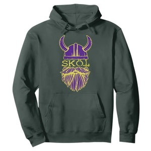 Skol Nordic Scandinavian Warrior Helmet Hoodie Retro Football Sports Fan MFV TS10 Dark Forest Green Print Your Wear