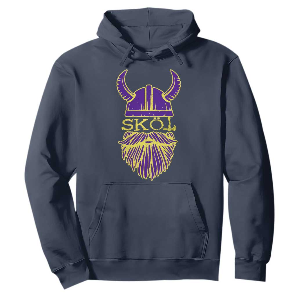 Skol Nordic Scandinavian Warrior Helmet Hoodie Retro Football Sports Fan MFV TS10 Navy Print Your Wear